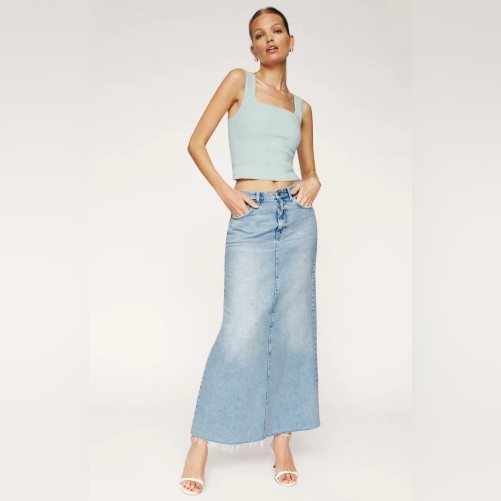 Reformation Kass Maxi Denim Skirt - Size 30
